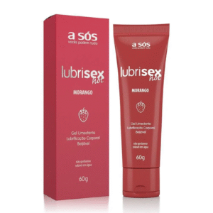 Lubrificante Lubrisex Hot Beijável 60g (Sabor Morango)