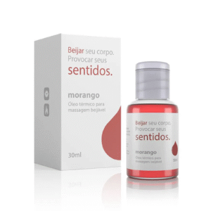 Óleo Térmico para Massagem Beijável Sentidos 30ml (Sabor Morango)